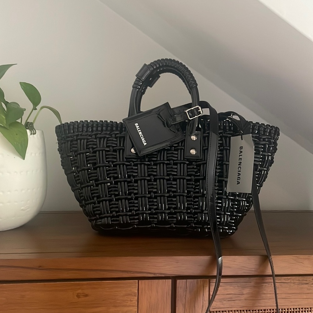 100% authentic BALENCIAGA XS BISTRO BAG BLACK CURRENT RETAIL $1400